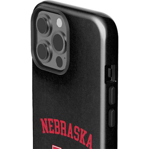 University of Nebraska Collegiate Text Black iPhone 15 Pro Max Impact Case