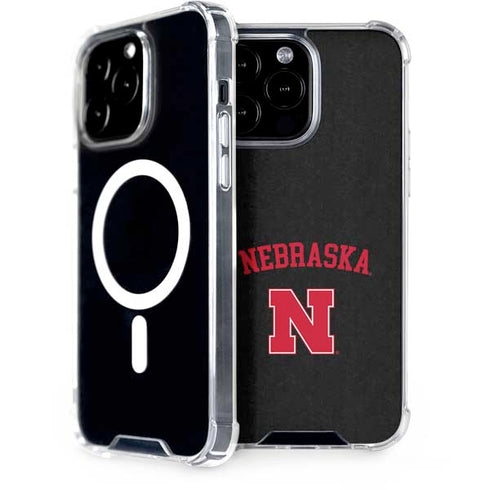University of Nebraska Collegiate Text Black iPhone 15 Pro Max MagSafe Case