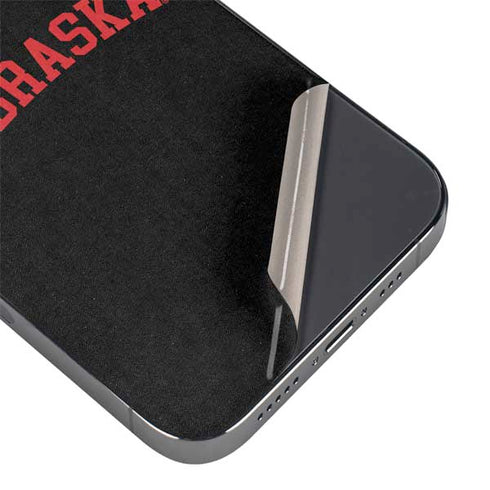 University of Nebraska Collegiate Text Black iPhone 14 Pro Max Skin