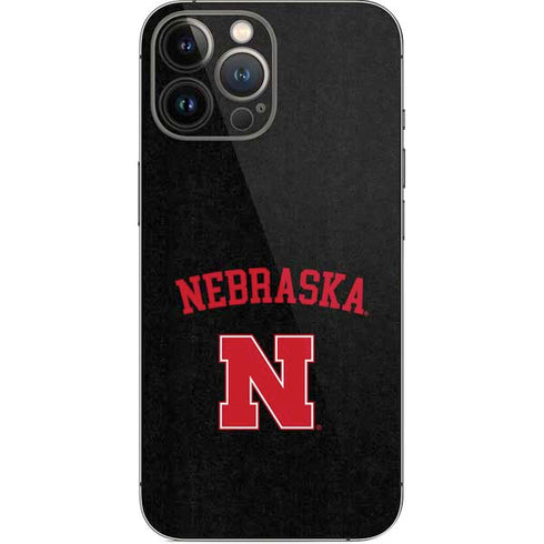 University of Nebraska Collegiate Text Black iPhone 14 Pro Max Skin