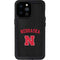 University of Nebraska Collegiate Text Black iPhone 14 Pro Max Waterproof Case