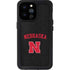 University of Nebraska Collegiate Text Black iPhone 14 Pro Max Waterproof Case