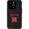 University of Nebraska Collegiate Text Black iPhone 14 Pro Waterproof Case