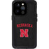 University of Nebraska Collegiate Text Black iPhone 14 Pro Waterproof Case