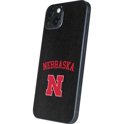 University of Nebraska Collegiate Text Black iPhone 14 Skin