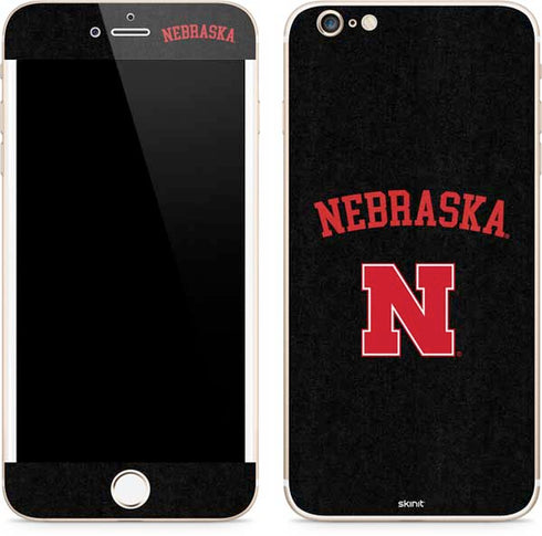 University of Nebraska Collegiate Text Black iPhone 6/6s Plus Skin