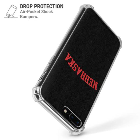 University of Nebraska Collegiate Text Black iPhone 7/8 Plus Clear Case