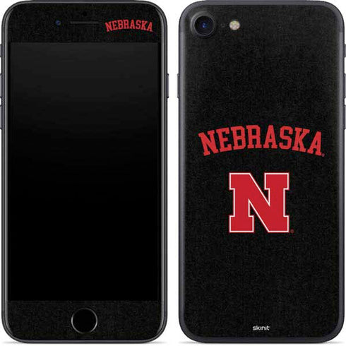 University of Nebraska Collegiate Text Black iPhone 7 Skin