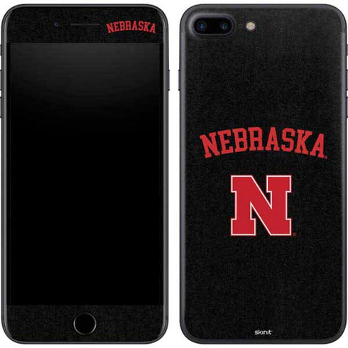 University of Nebraska Collegiate Text Black iPhone 8 Plus Skin