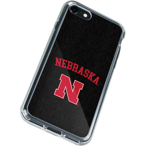 University of Nebraska Collegiate Text Black iPhone SE (2nd & 3rd Gen) Clear Case