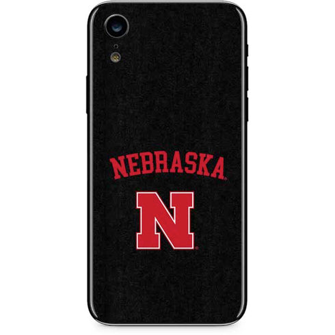 University of Nebraska Collegiate Text Black iPhone XR Skin