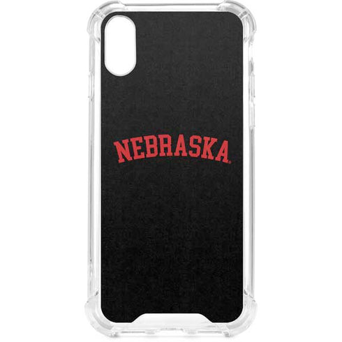 University of Nebraska Collegiate Text Black iPhone XS Clear Case