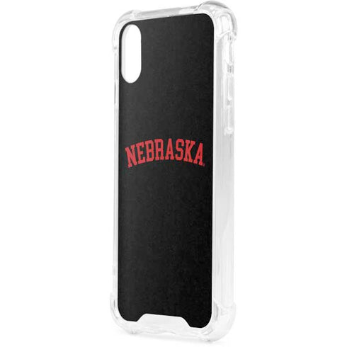 University of Nebraska Collegiate Text Black iPhone XS Clear Case