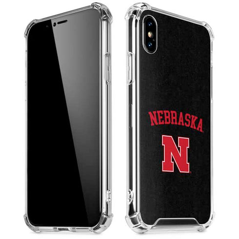 University of Nebraska Collegiate Text Black iPhone XS Max Clear Case
