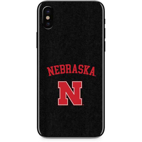 University of Nebraska Collegiate Text Black iPhone XS Max Skin