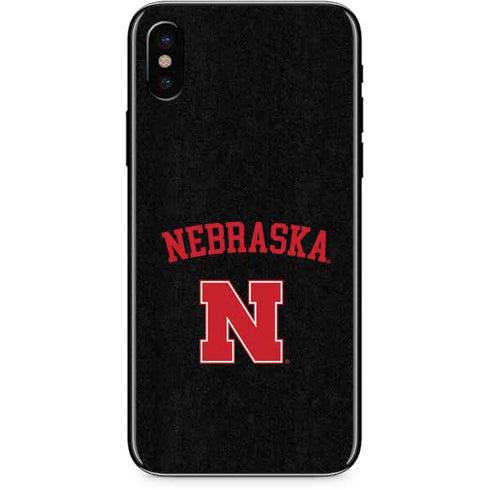 University of Nebraska Collegiate Text Black iPhone XS Skin