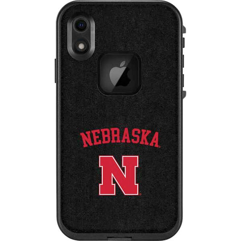University of Nebraska Collegiate Text Black LifeProof Fre iPhone Skin