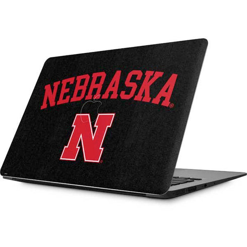 University of Nebraska Collegiate Text Black Apple MacBook Skin