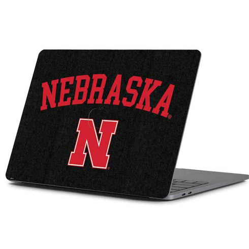 University of Nebraska Collegiate Text Black Apple MacBook Pro 13-inch Skin