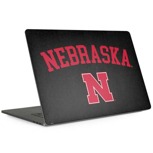 University of Nebraska Collegiate Text Black Apple MacBook Pro 15-inch Skin