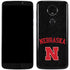 University of Nebraska Collegiate Text Black Moto E5 Plus Skin
