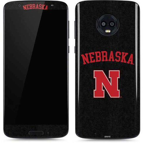 University of Nebraska Collegiate Text Black Moto G6 Skin