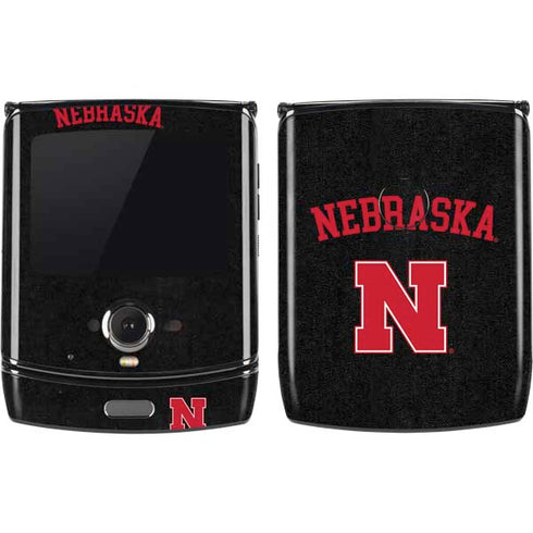 University of Nebraska Collegiate Text Black Motorola RAZR Skin