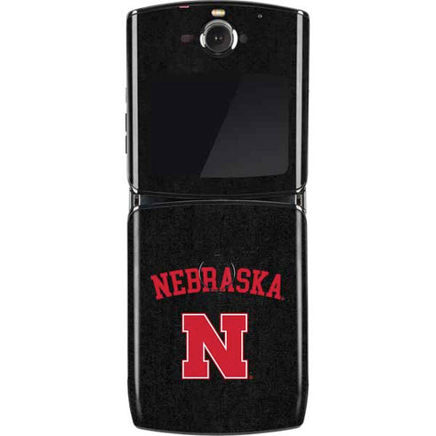 University of Nebraska Collegiate Text Black Motorola RAZR Skin