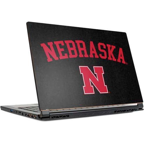 University of Nebraska Collegiate Text Black MSI GS65 Stealth Laptop Skin