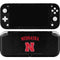 University of Nebraska Collegiate Text Black Nintendo Switch Lite Skin