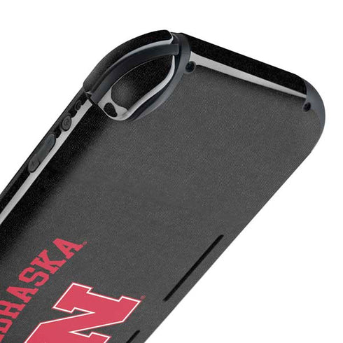 University of Nebraska Collegiate Text Black Nintendo Switch Lite Skin