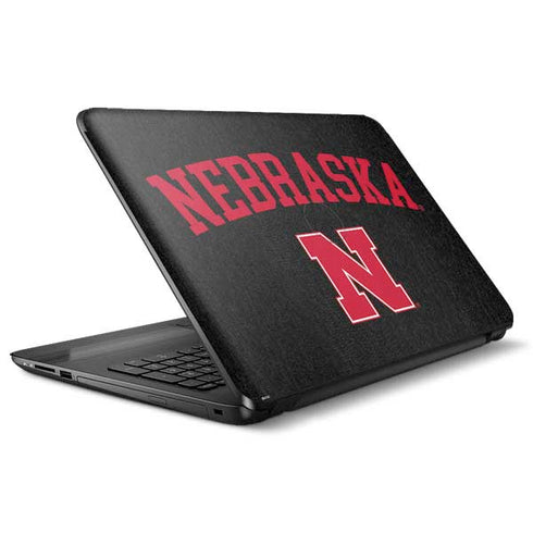 University of Nebraska Collegiate Text Black HP Notebook Skin