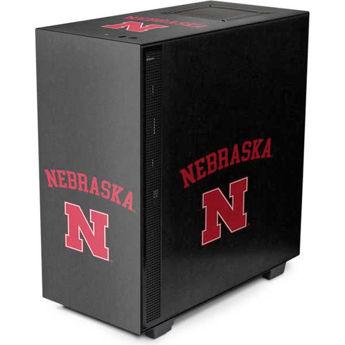 University of Nebraska Collegiate Text Black NZXT H510 Compact ATX Mid-Tower Case Skin