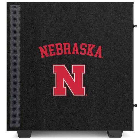 University of Nebraska Collegiate Text Black NZXT H510 Compact ATX Mid-Tower Case Skin