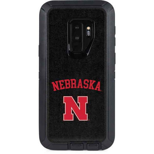 University of Nebraska Collegiate Text Black Otterbox Defender Galaxy Skin