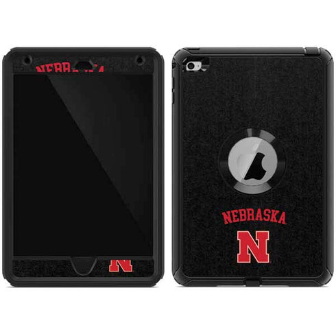 University of Nebraska Collegiate Text Black Otterbox Defender iPad Skin