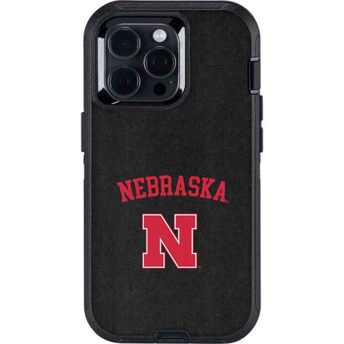 University of Nebraska Collegiate Text Black Otterbox Defender iPhone Skin