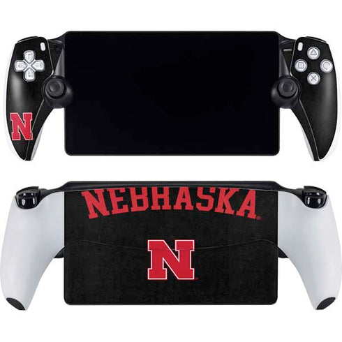 University of Nebraska Collegiate Text Black PlayStation Portal Remote Player Skin