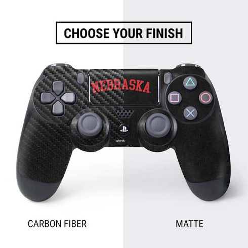 University of Nebraska Collegiate Text Black PS4 Pro/Slim Controller Skin
