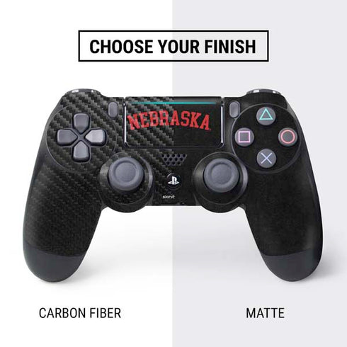 University of Nebraska Collegiate Text Black PS4 Slim Bundle Skin