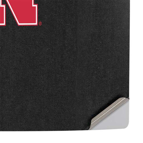 University of Nebraska Collegiate Text Black PS5 Console Skin