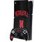 University of Nebraska Collegiate Text Black PS5 Slim Digital Edition Bundle Skin