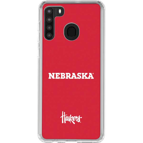 University of Nebraska Red Galaxy A21 Clear Case