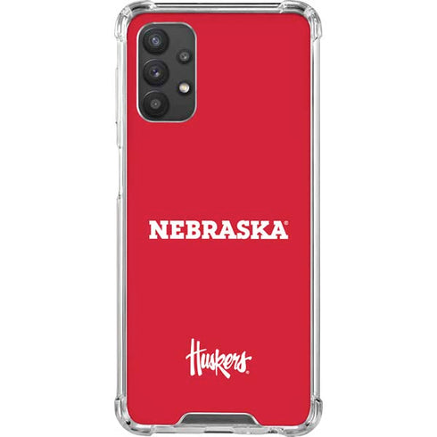 University of Nebraska Red Galaxy A32 5G Clear Case
