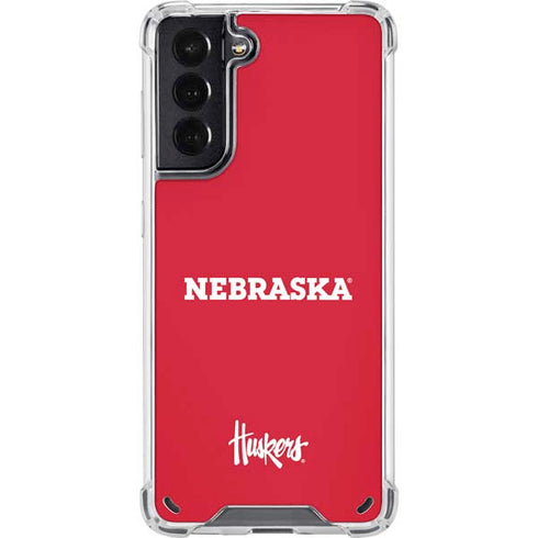 University of Nebraska Red Galaxy S21 5G Clear Case