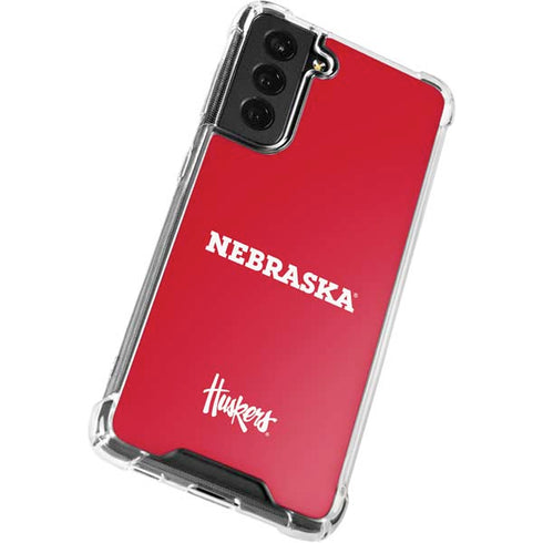 University of Nebraska Red Galaxy S21 FE Clear Case