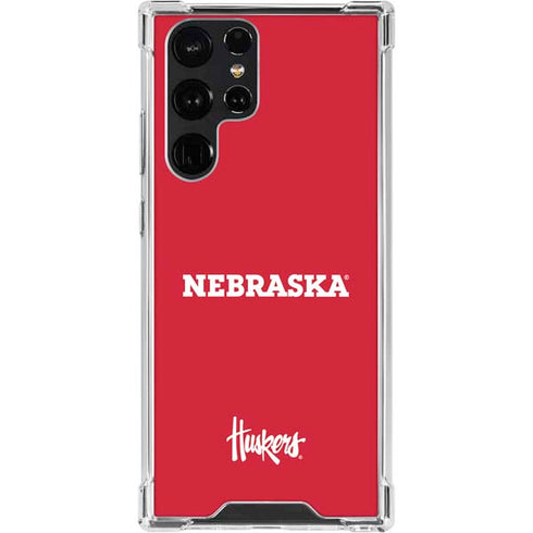 University of Nebraska Red Galaxy S22 Ultra Clear Case