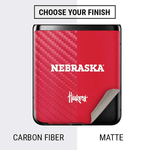 University of Nebraska Red Galaxy Z Flip Skin