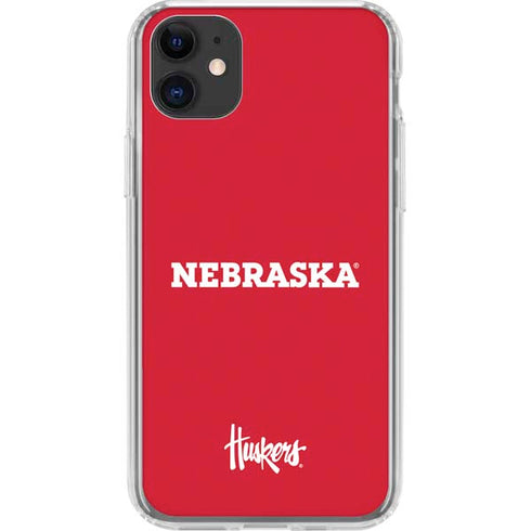 University of Nebraska Red iPhone 11 Clear Case