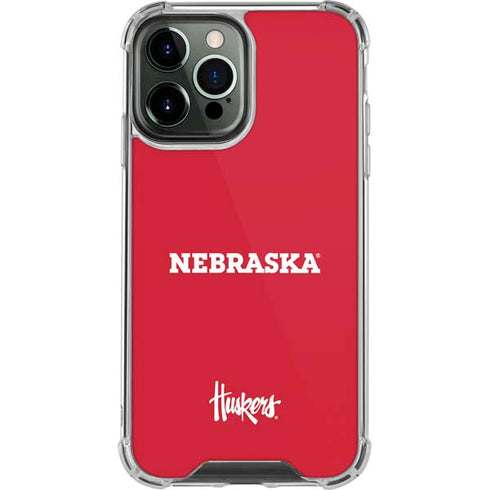 University of Nebraska Red iPhone 13 Pro Max Clear Case